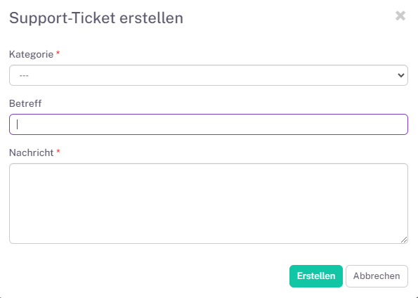 Support-Ticket erstellen